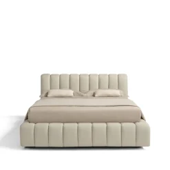 Letto Scervino 1909 in pelle bianca con contenitore