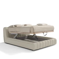 Letto Scervino 1909 in pelle bianca con contenitore