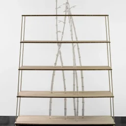 Libreria in legno e vetro Bambuseto