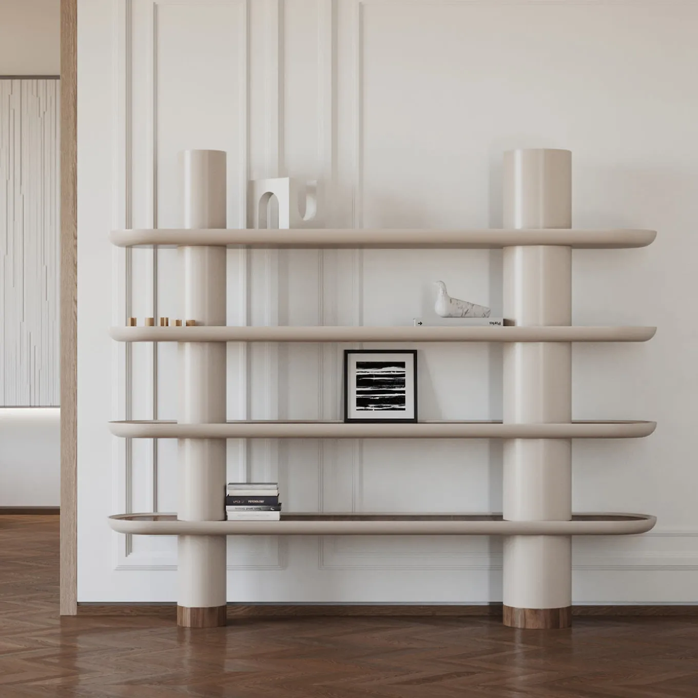 Libreria Mina 220 a 4 ripiani color greige