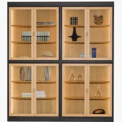 Libreria Novecento in Legno di Frassino a Quattro Ante in Vetro