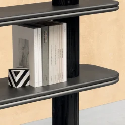 Libreria Scala in legno e pelle