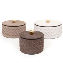 Lily Scatola cilindrica grande bianca con coperchio