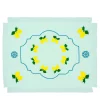 Limoni Set di 2 tovagliette ricamate con frange verde pastello