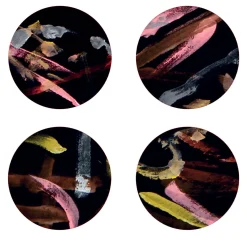 Luce notturna Set di 8 sottobicchieri in fibra di legno lucida stampata