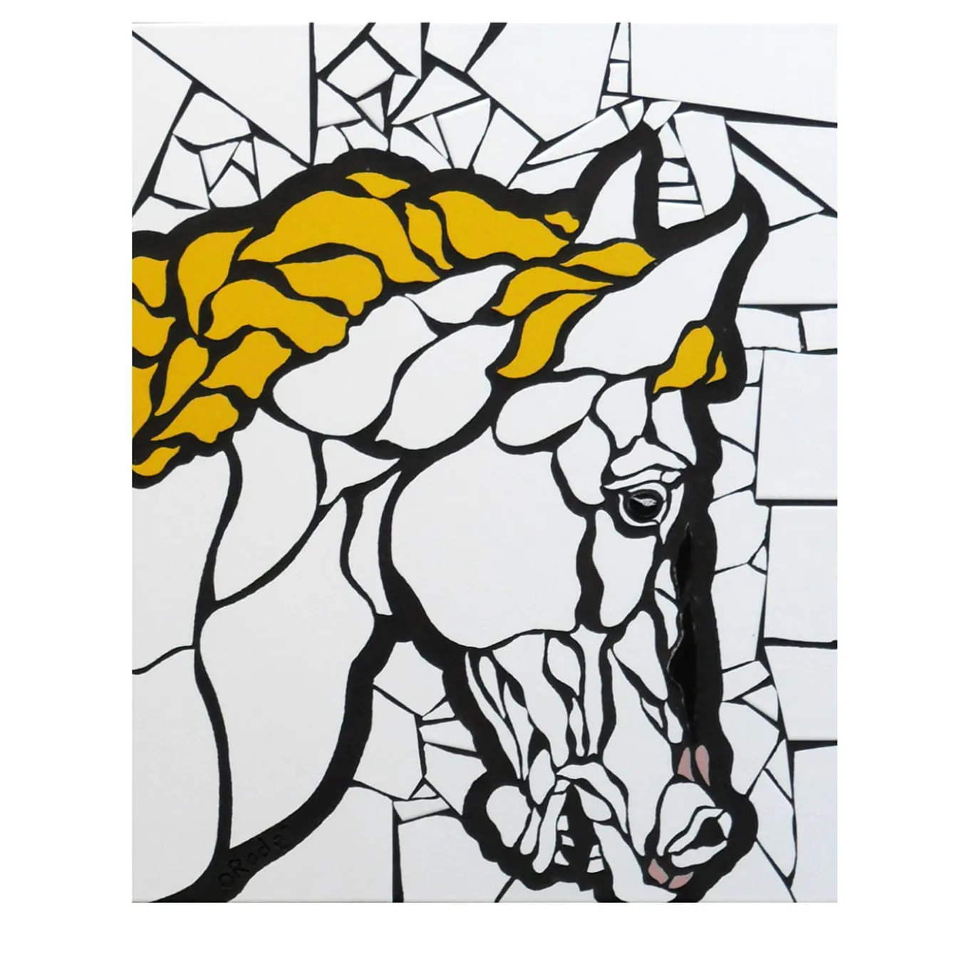 L'ultimo mosaico di cavalli su pannello