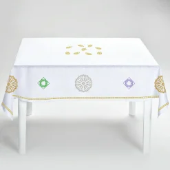 Luminaria Festa Tovaglia di lino quadrata policroma #1