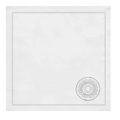 Luminaria Set di 2 tovaglioli di lino ricamati in argento