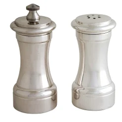 Macinapepe e saliera in ottone argentato #1