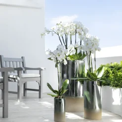 Mayfair Vaso cilindrico in ceramica sfumata nero-tortora