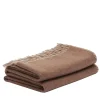 Melrose Coperta piccola con frange marrone chiaro