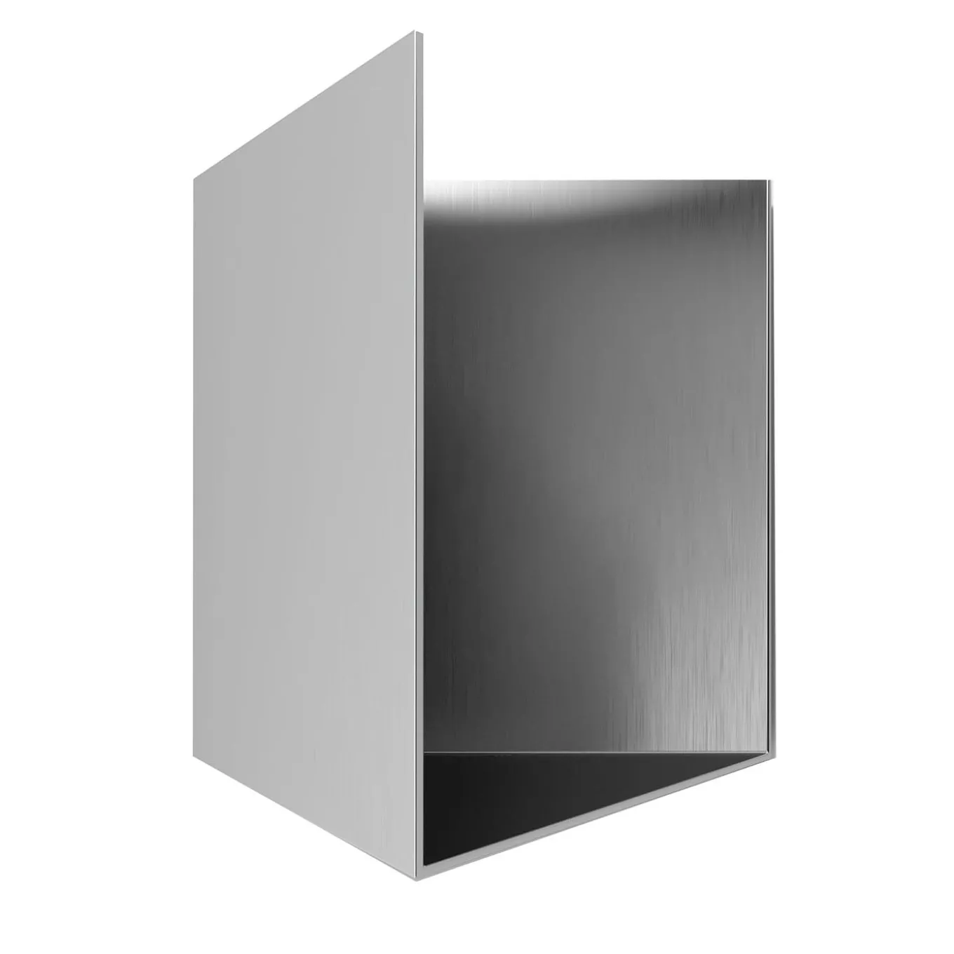 Mensola a Tasca Caletta in Metallo Grigio con Apertura a Destra