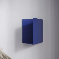 Mensola a Tasca Caletta in Metallo Blu con Apertura a Destra