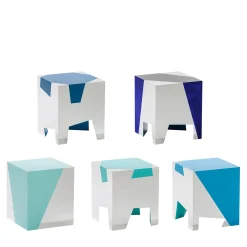 Mini Sissi Blu Di Prussia Set di cinque sgabelli