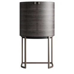 Mobile bar curvo in noce scuro