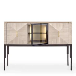 Mobile bar in legno di eucalipto lucido Crystal