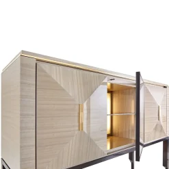 Mobile bar in legno di eucalipto lucido Crystal