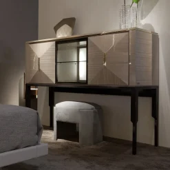 Mobile bar in legno di eucalipto lucido Crystal