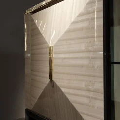 Mobile bar in legno di eucalipto lucido Crystal