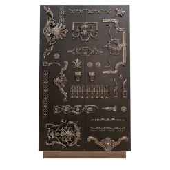 Mobile bar in legno di frassino nero Crown Century