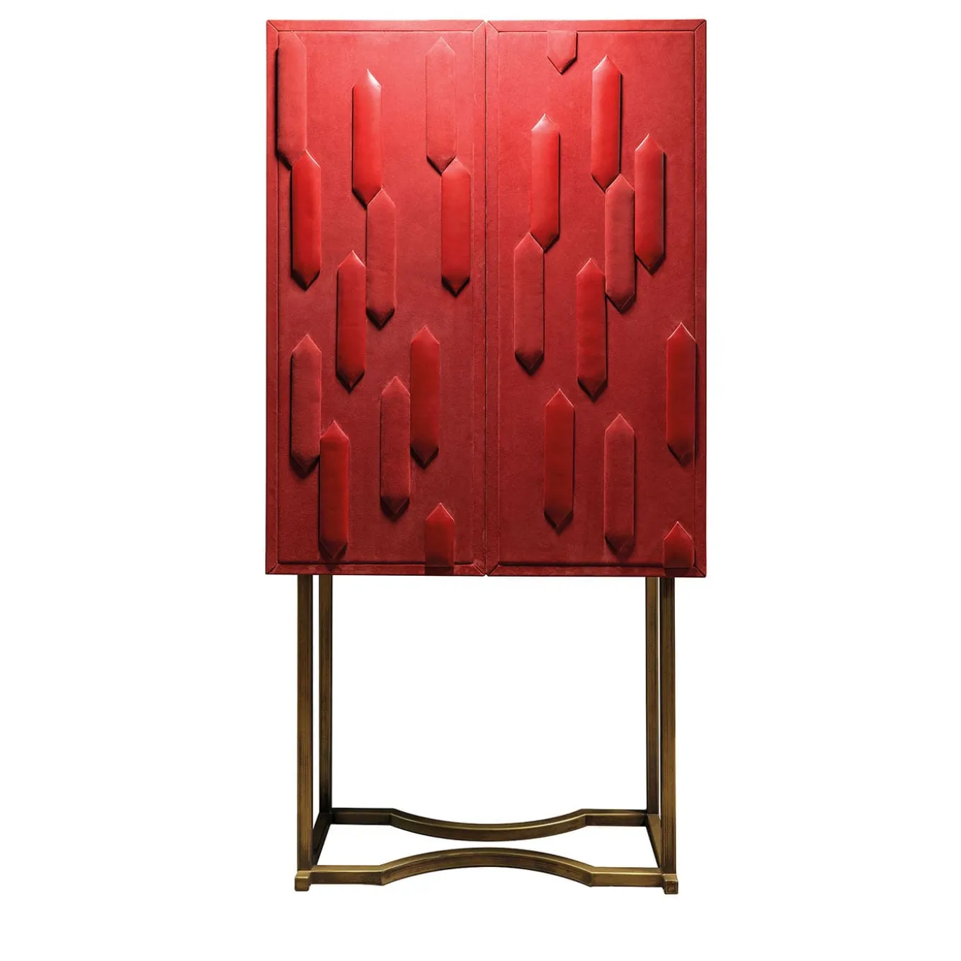 Mobile Bar Marcello in Pelle Rossa