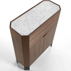 Mobile bar Miele a 3 ante in Canaletto e Carrara