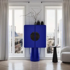 Mobile bar Regis a 2 porte blu oltremare