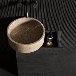 Mobile da bagno 60 in legno e lavabo in marmo Passage