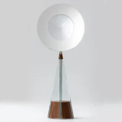 Mobile Gualtiero Canaletto in noce con dettagli in acciaio e vetro