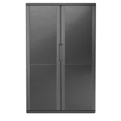 Mobile in Pelle Nera Ruvida e Legno di Frassino Vittorio