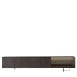 Mobile TV Book in Noce Canaletto con Vetro Fumé