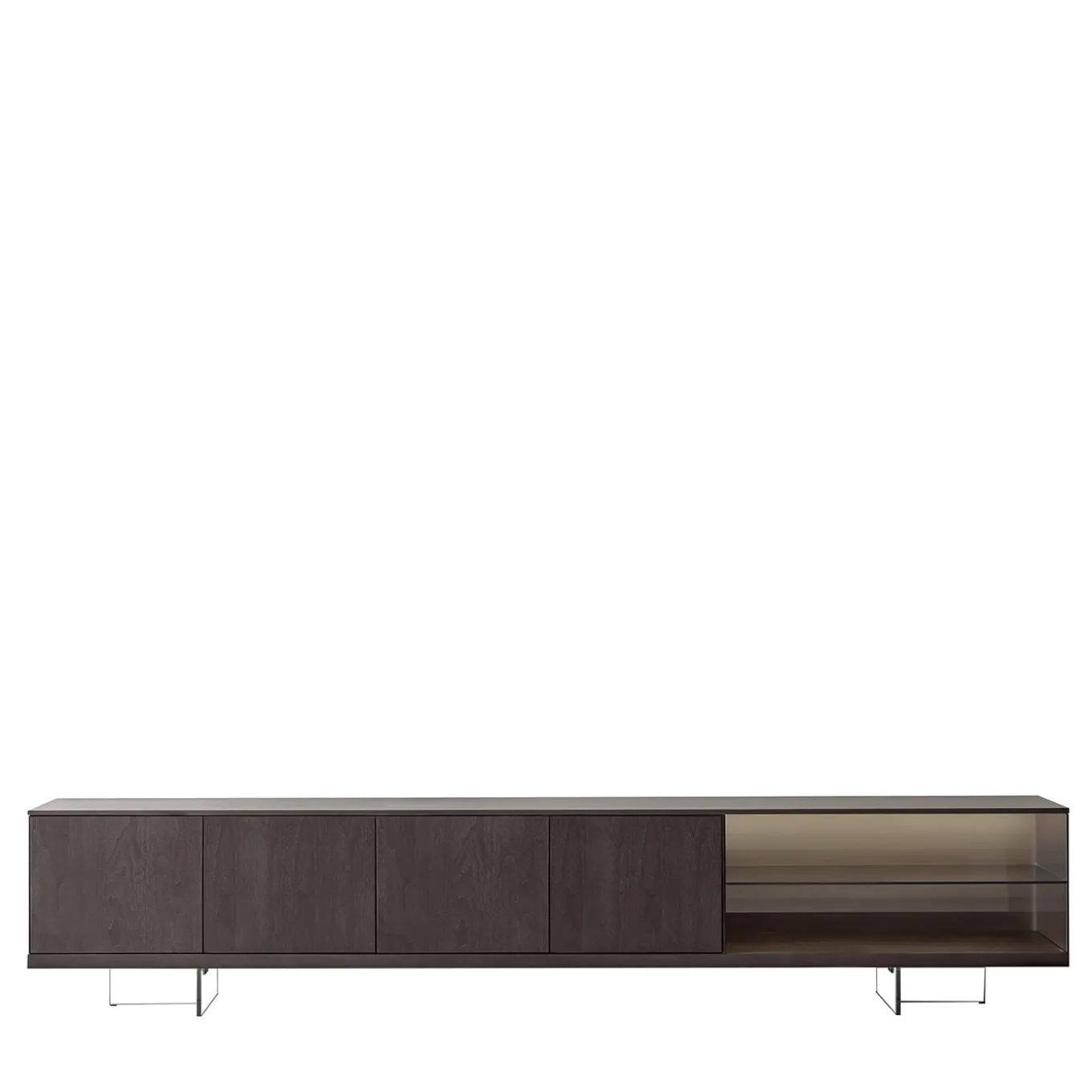 Mobile TV Book in Noce Canaletto con Vetro Fumé