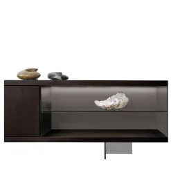 Mobile TV Book in Noce Canaletto con Vetro Fumé