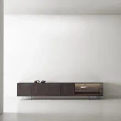 Mobile TV Book in Noce Canaletto con Vetro Fumé