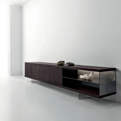 Mobile TV Book in Noce Canaletto con Vetro Fumé