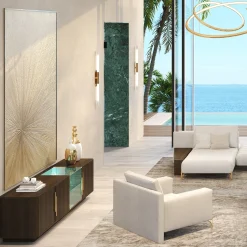 Moderno mobile bar a quattro ante con illuminazione LED