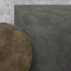 Monolite Tavolino Rettangolare Medio In Resina Spatolata Color Bronzo