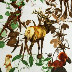 Mont Blanc Plaid in velluto con rami e animali del bosco