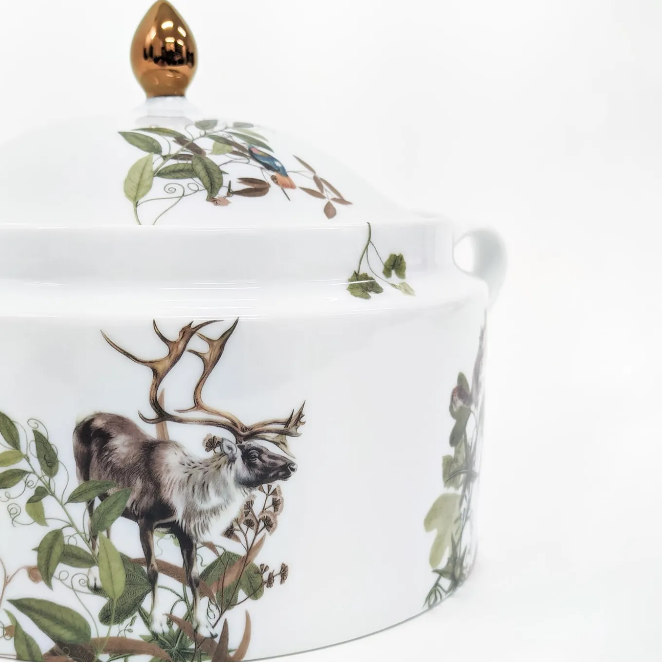 Mont Blanc Zuppiera in porcellana con animali del bosco