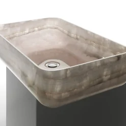 Nabhi Collection Lavabo Bowl N.9 in Onice Rosa