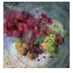 Natura morta con fiori rossi di Renato Criscuolo