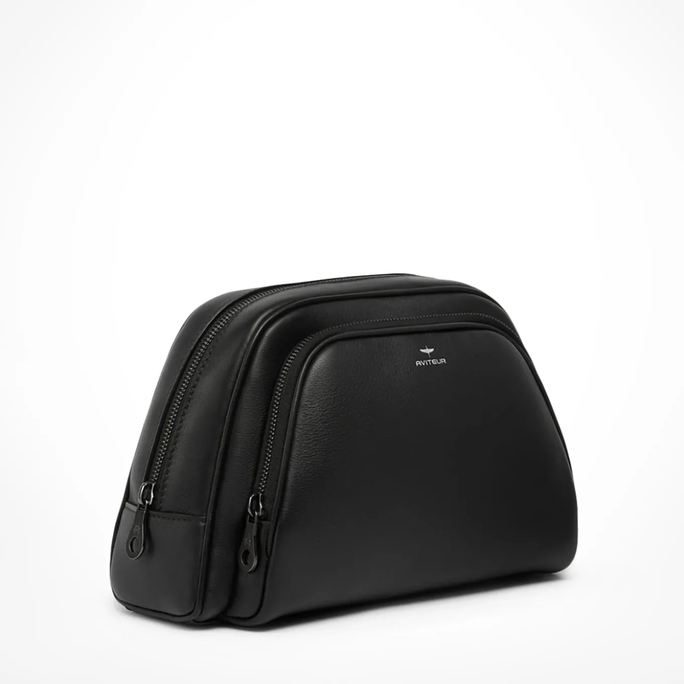Necessaire Vanity Case in pelle di vitello nera