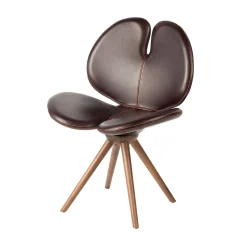 Nuova sedia Pansè in pelle e legno