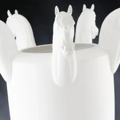 Obice Horse 5 Teste Vaso decorativo bianco
