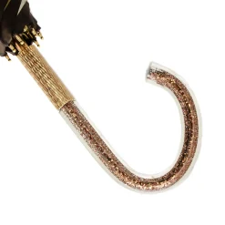 Ombrello colore khaki con fiori e glitter