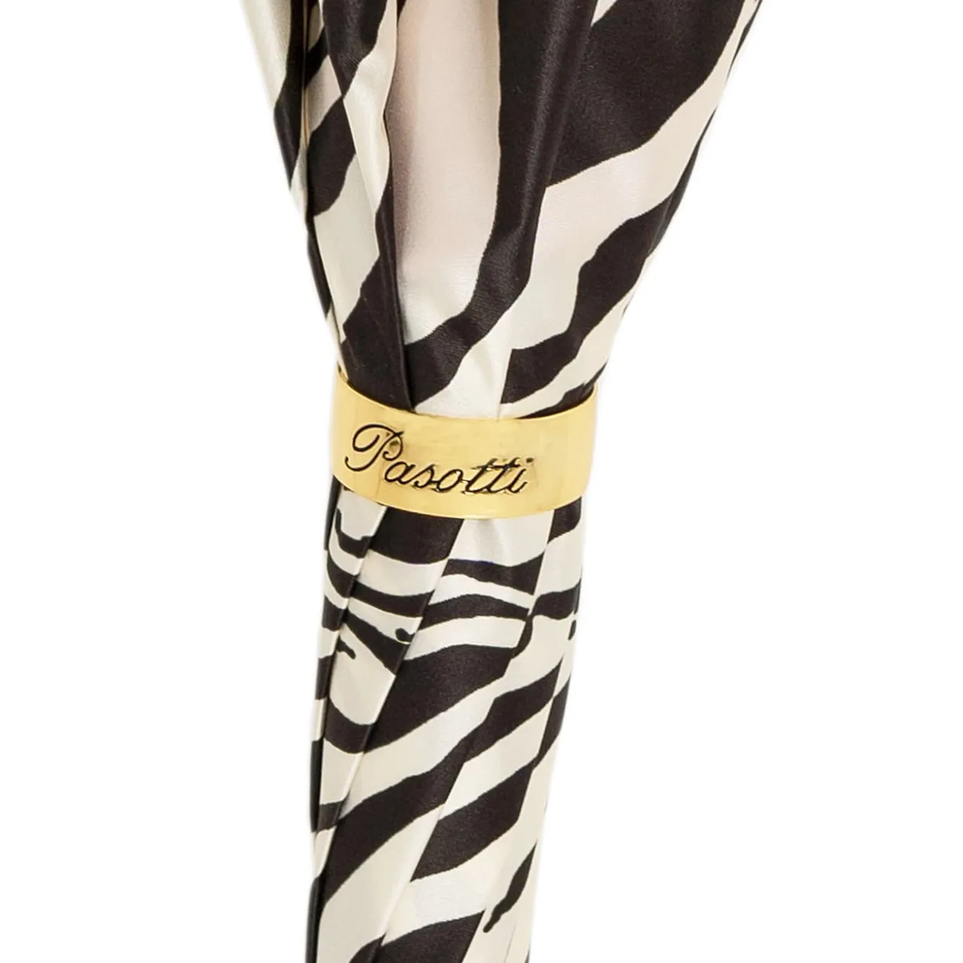 Ombrello con manico in acetato Zebra rossa