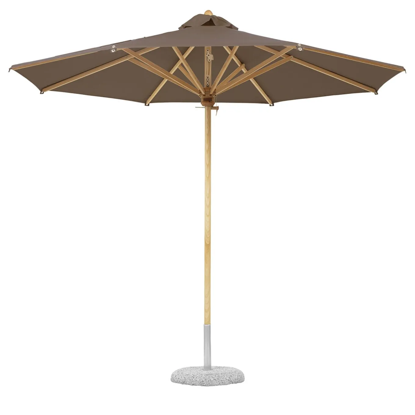 Ombrellone rotondo da esterno grigio tortora