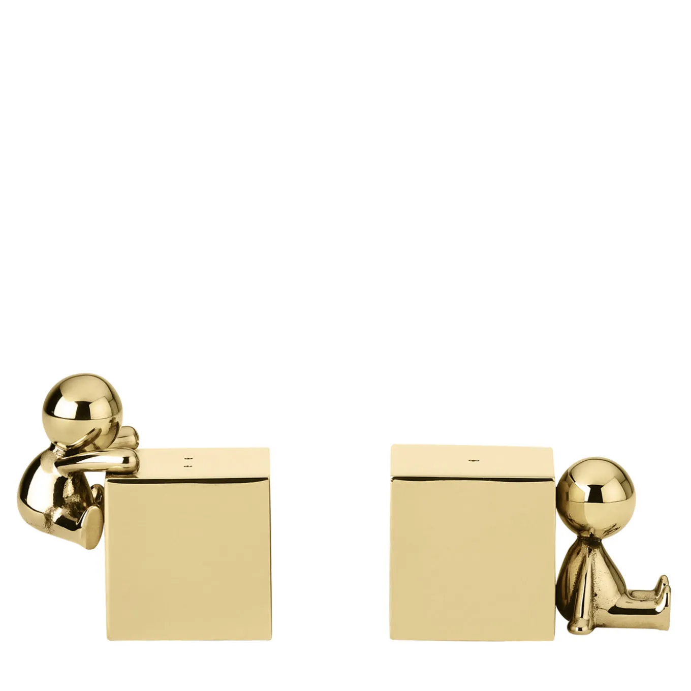 Omini sale e pepe con finitura in ottone lucido