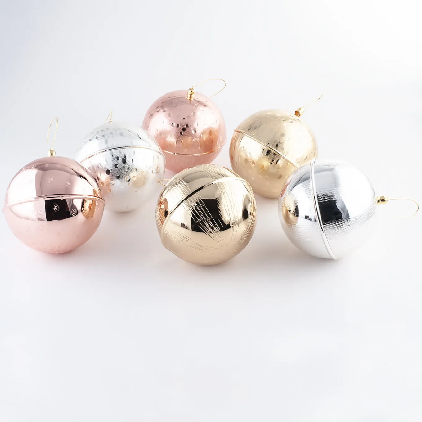 Ornamento a forma di palla di Natale del circo d'argento - Set di 2