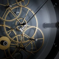 Orologio da parete rotondo TAKTO PRESTO 02 in vetro nero